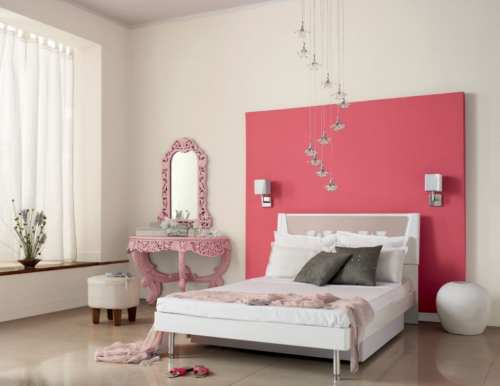 Zona de roz dulce in dormitor Foto Copyright © Akzo Nobel