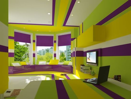 Psychedelic bedroom proiect creat de designerul Olga Cherednikova 